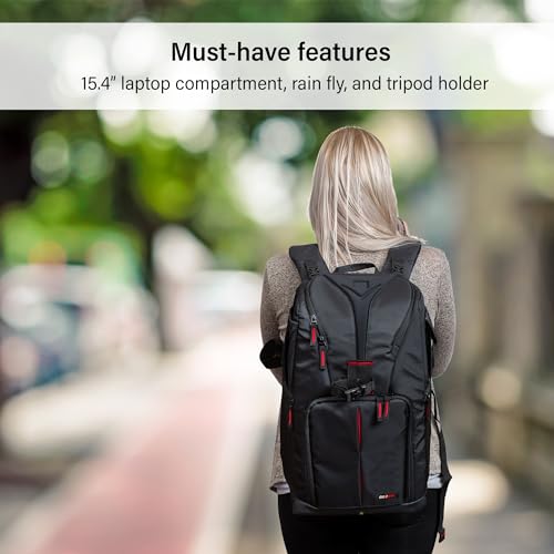 Deco Gear DSLR Camera Backpack, Customizable Compartments for Cameras, Lenses, Accessories & Laptop, Weather Protective, Perfect for Canon Nikon & Sony Photographers (Can Also Turn Into Sling Bag)
