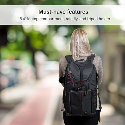 Deco Gear DSLR Camera Backpack, Customizable Compartments for Cameras, Lenses, Accessories & Laptop, Weather Protective, Perfect for Canon Nikon & Sony Photographers (Can Also Turn Into Sling Bag)