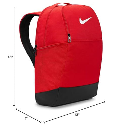 Nike Unisex Adult Gameday Brasilia 9.5 Training Backpack (24L or 30L) | Mens and Womens - color: University Red/Black/White, size: Medium