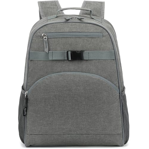FlowFly Kids Backpack for Toddler Boys Girls, Simple Lightweight Bookbag for Daycare Kindergarten Elementary School Travel, Small Modern Bag (Large), Grey - color: Grey, style: Kids Large: 17l