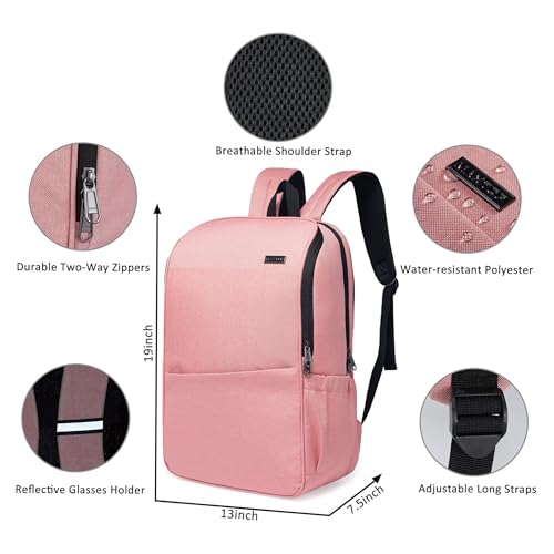 MAXTOP Deep Storage Laptop Backpack Business Anti-theft Backpacks[Water Resistant] College School Computer Bookbag Fits 17 Inch Laptop - color: Soft Pink, size: 17 inch, style: Daypack Backpacks