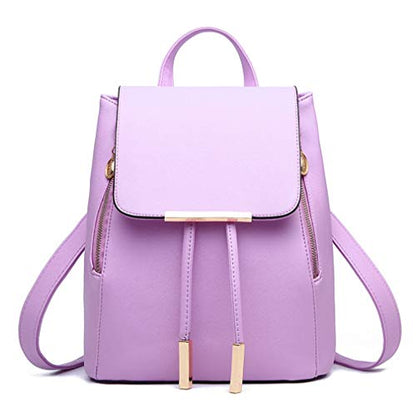 Pahajim Womens Trendy Backpack Purses PU Leather Travel Rucksack for Ladies Cute Daypacks Bags - color: Purple