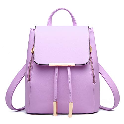 Pahajim Womens Trendy Backpack Purses PU Leather Travel Rucksack for Ladies Cute Daypacks Bags - color: Purple