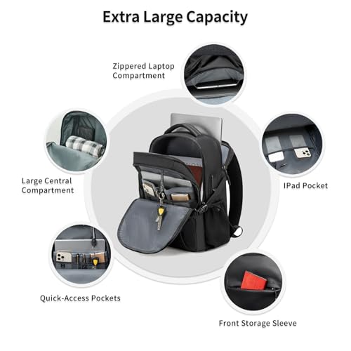 ARCTIC HUNTER AH Business Laptop Backpack for Men Work Commuting, 30L Large Travel Carry On Backpack Flight Approved for Airplane, Professional College Backpacks Casual Daypack Black - color: Black