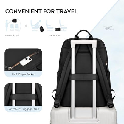 Hiking Travel Backpack for Women Casual Business Weekender Multilayer Laptop Bag,16 Inch,Black - color: A-black, size: 16 Inch