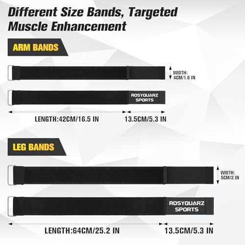 BFR Booty Bands for Men/Women Glutes, Blood Flow Restriction Bands Plan for Legs &Hip Building, Adjustable Velcro Occlusion Bands Workouts,Quality Fabric Bands for Squat Butt &Thigh