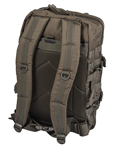 Mil-Tec Unisex Assault Pack - Rugged Durable Lightweight Ergonomic Versatile Tactical Outdoor Camping Hiking Backpack with Adjustable Padded Shoulder Straps & MOLLE Loops, Olive Drab, 36L - color: Olive Drab, style: 36l
