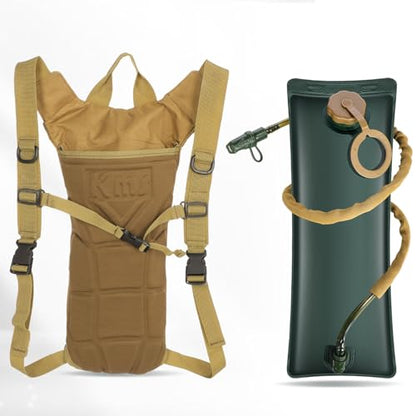 4 Pack Tactical Hydration Backpack with 3L Water Bladder Military Daypack Water Backpack Lightweight Hydration Back Pack for Running Cycling Climbing Hiking for Men Women - style: Khaki