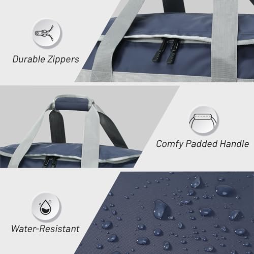 MIER Gym Bag for Men Large Duffel Backpack with Shoe Compartment, 60L Convertible Duffle Bags Weekender Overnight Bag for Gym Sports Travel, Blue - color: Blue