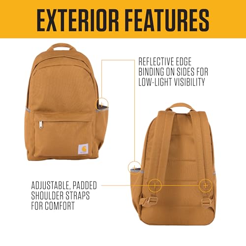 Carhartt 21L Classic Laptop Backpack, Water-Resistant Pack W/ 15" Laptop Sleeve and Organizational Compartments, Black - color: Black, size: One Size