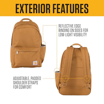 Carhartt 21L Classic Laptop Backpack, Water-Resistant Pack W/ 15" Laptop Sleeve and Organizational Compartments, Marmalade - color: Marmalade, size: One Size