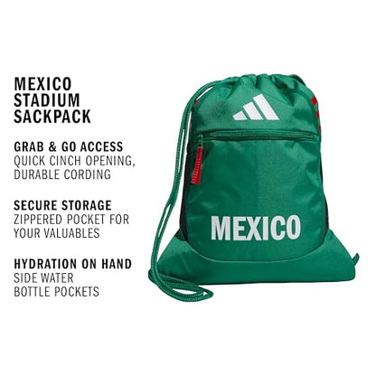 adidas Stadium Sackpack – Drawstring Backpack for Sports, Small Gym Bag, 13L - color: Mexico
