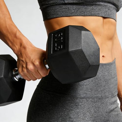 Dumbbells Set Rubber Hex Weights for Home Gym Durable Construction Convenient Storage Space Saving Design Complete Weight Set Barbell Coated for Exercise Training - style: 75 lb single