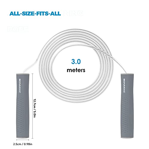 Jump Rope 3 Styles | 1-LB Weighted Jump Rope for Adults Women. || Speed Jump Rope with Ball Bearings for Fitness. ||| Lightweight Skipping Ropes (2 Pack) for Kids and Adult Beginners. - color: Speed Gray (1 Pack)