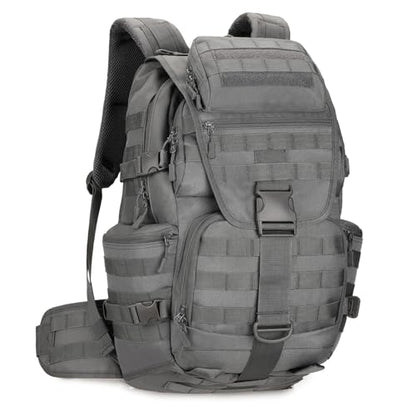50L Military Tactical Backpack Hiking Waterproof Backpack Large Military Pack 3 Day Assault Pack Molle Bag Rucksack - color: Grey
