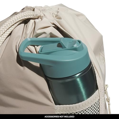 adidas Alliance Sackpack – Drawstring Backpack for Sports, Small Gym Bag, Crystal Linen Beige/Trace Khaki/3, OSFA - color: Crystal Linen Beige/Trace Khaki/3