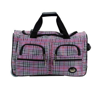Rockland Rolling Duffel Bag, Black, 22" - color: PINKCROS, size: 22"