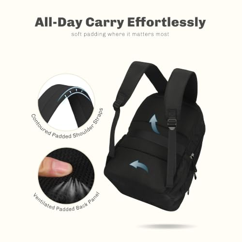 Hynes Eagle College Laptop Backpack 16 Inches Quilted Travel Backpack for Women Lightweight Puffer Casual Daypack 28L Classic Black - color: Classic Black