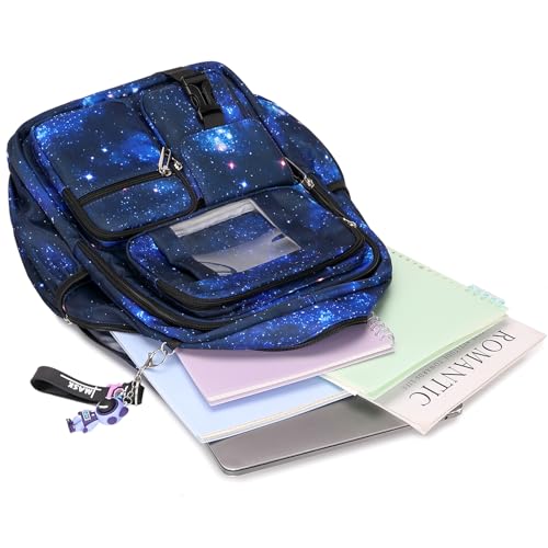 PIG PIG GIRL Kids Backpack for Girls Boys School Bags for Middle School Students Book Bag for Elementary Primary Kawaii Ita Backpack, Galaxy Astronaut - color: Galaxy Blue