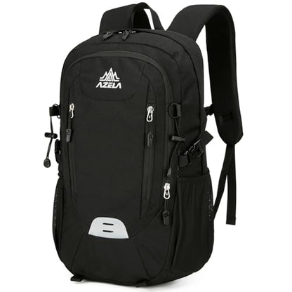 20L Small Reflective Hiking Backpack with Padded Straps for Men, Lightweight Outdoor Daypack, Black - color: Black