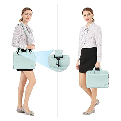 MOSISO 360 Protective Laptop Bag 13.3 inch, 13-14 inch Computer Bag Compatible with MacBook Air 13 inch/Pro 13 inch/Pro 14 inch,HP,Dell,Notebook, Laptop Carrying Case with Strap&Handle, Mint Green - color: Mint Green, size: 13.3 inch