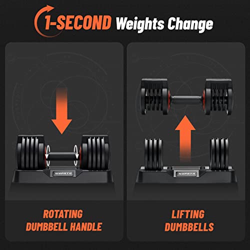25/55 lbs Pair Adjustable Dumbbell Set, Adjust Dumbbell Weight for Exercises Pair Dumbbells for Men and Women in Home - color: 25lbs-Prime