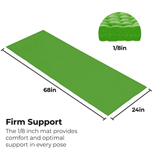 10-Pack Yoga Mat, 68" x 24" Non Slip Exercise Mat, 4mm Thick Gym Mat for Fitness and Stretching, Bulk Non Toxic Yoga Mats for Schools and Studios - color: Green