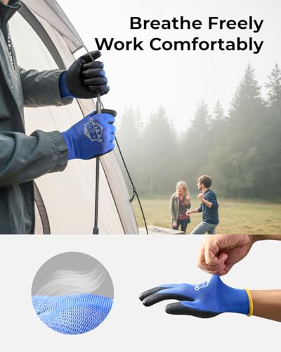 OKIAAS Men's Ultra-Thin and Lightweight Working Gloves with Grip, 12 Pairs, Black, Small - color: Black (12 Pairs), size: Small