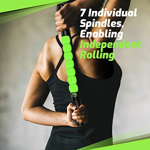 Physix Gear Roller Stick - Muscle Roller Massage Stick for Legs, The Stick Massage Roller for Deep Tissue Massaging Stick for Athletes, Physical Therapy Muscle Roller, Recovery Stick Roller - color: Green