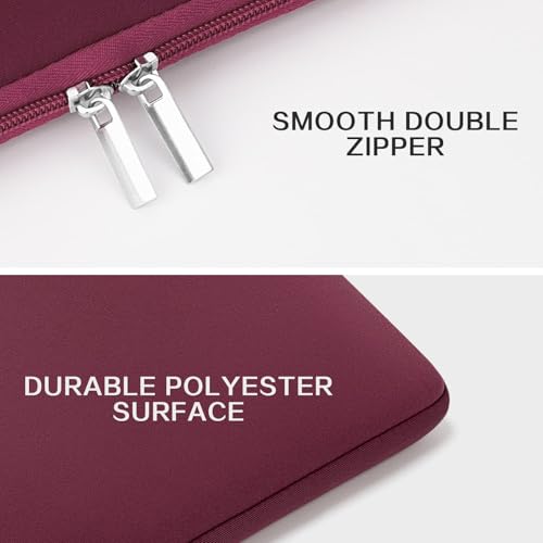 RAINYEAR Laptop Sleeve Case Compatible with 13.3 Inch Notebook Computer Chromebook 14" MacBook Pro/Max M1 M2 M3 M4 M5 Protective Cover Soft Bag with Front Pocket & Accessories Pouch (Red) - color: Red, size: 13"-13.3"