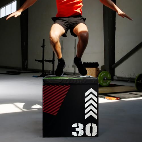 Plyometric Jump Box, 3-in-1 Workout Jumping Boxes, 16/20/24 Inch Platform & Jumping Box with Non-Slip Base