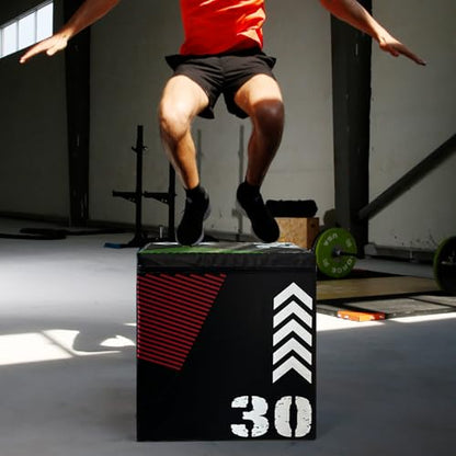 Plyometric Jump Box, 3-in-1 Workout Jumping Boxes, 16/20/24 Inch Platform & Jumping Box with Non-Slip Base