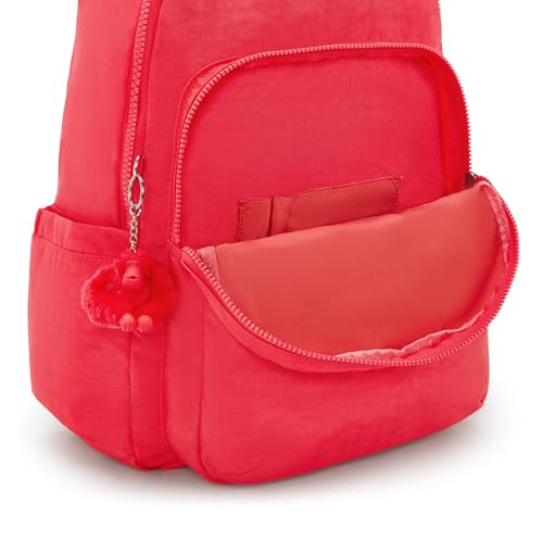 Kipling Women's Seoul 15" Laptop Backpack, Durable, Roomy with Padded Shoulder Straps, Built-In Protective Sleeve - color: Escape Red, size: 12.75''L x 17.25''H x 8''D