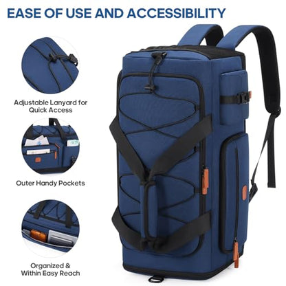 Gym Bag for Men and Women with Shoe & Laptop Compartment Sport Duffle Bag - color: Blue