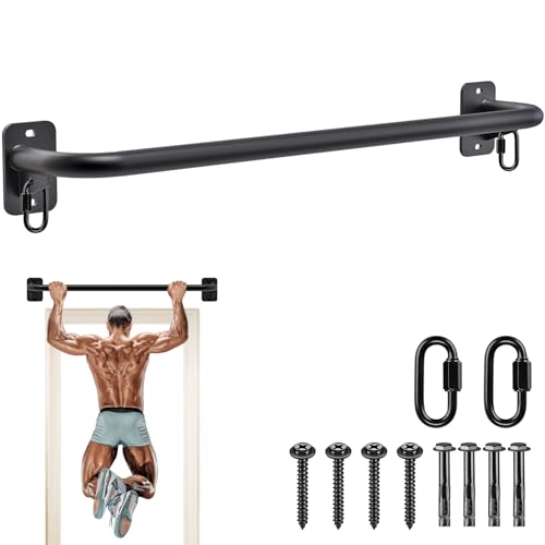 SELEWARE Home Gym Strength Training Bundle: Pull Up Bar for Doorway & Wood Push Up Bars, Calisthenics Equipment for Full Upper Body Workout, Supports 600lbs