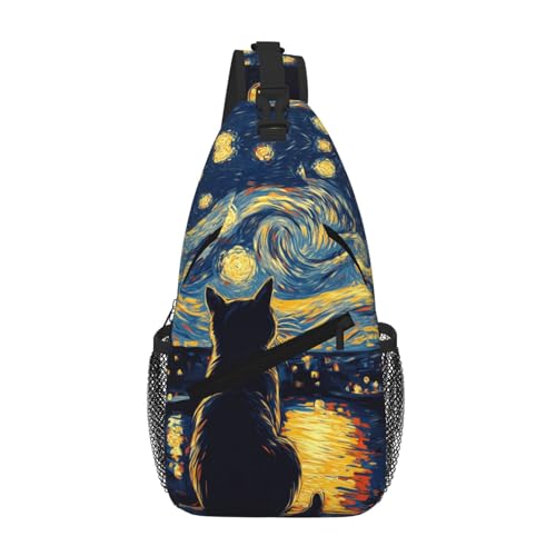 Horse Sling Bag Crossbody Backpack Lightweight Chest Bag Casual Travel Daypack For Work Daily Commute And Short Trips - color: Cat-2