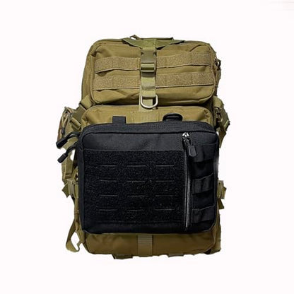 35L Tactical Backpack with Shoe Compartment & Molle Admin Pouch Combo – 1000D Water Resistant Military Backpack for Laptop 15.6” + Laser Cut EDC Tool Organizer Bag – Outdoor Hiking Gym Assault