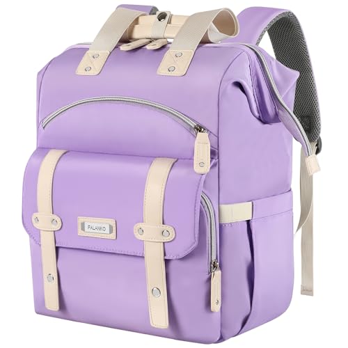 FALANKO Laptop backpack for Women, Computer Backpack Fits 15.6Inch Laptop with RFID Water Resistant Teacher work nurse Doctor - color: Light Purple, size: 15.6 Inch