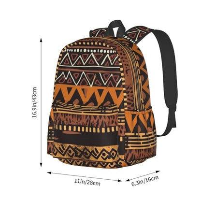 African Mud Cloth Tribal Travel Backpack for Men Women 15.6 inch Laptop Backpack Casual Daypack for Weekender - color: African Mud Cloth Tribal