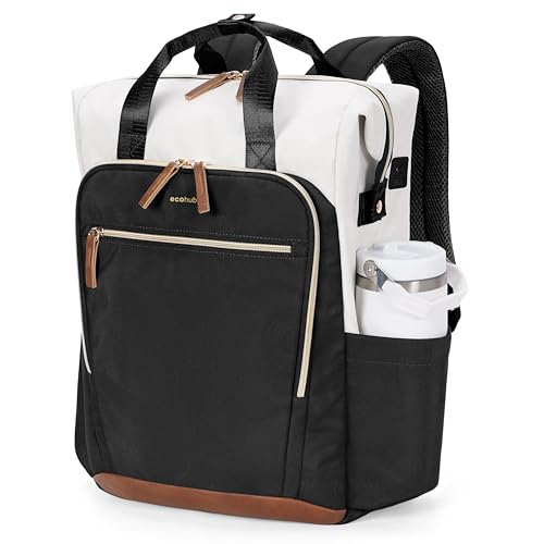 ECOHUB 17" Laptop bag for Women 25L Teacher's Laptop Backpack Work Backpack for Professional Nurse Travel Backpack,Black - color: Black