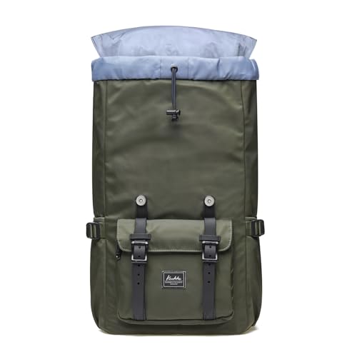 KAUKKO Travel Laptop Backpack Outdoor Rucksack Casual Backpack Fits 15.6"(Nylon Green) - color: Nylon Armygreen, size: Large
