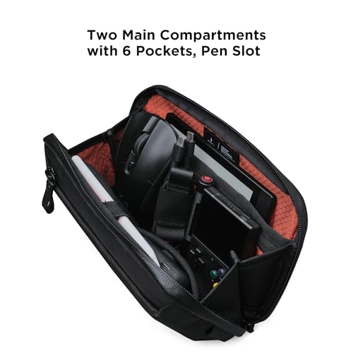 ALPAKA Elements Tech Case Mini - Compact Electronics Organizer, Small Cable Bag for Chargers and Earbuds, Phone Pouch, Travel Accessory Case, Crossbody Sling, Black X-Pac VX42