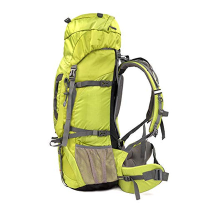 Wind Tour Outdoor 60L Ripstop Trekking Bag Sport Backpack with Rain Cover for Climbing Cycling (Green) - color: Green