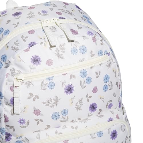 adidas Lineage Backpack for Laptop, School and Travel, 22L, In Bloom Floral Warm Vanilla/Off White, OSFA - color: In Bloom Floral Warm Vanilla/Off White