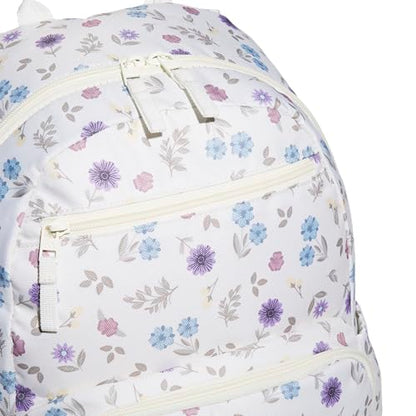 adidas Lineage Backpack for Laptop, School and Travel, 22L, In Bloom Floral Warm Vanilla/Off White, OSFA - color: In Bloom Floral Warm Vanilla/Off White