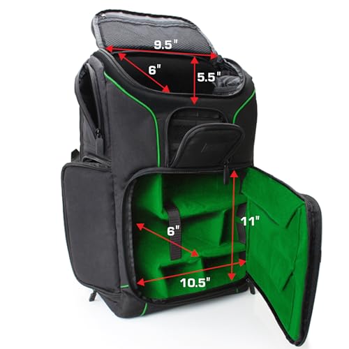 USA Gear Camera Backpack for Photographers DSLR/SLR/Mirrorless Camera Bag with Laptop Slot, Rain Cover, Tripod Holder - color: Green