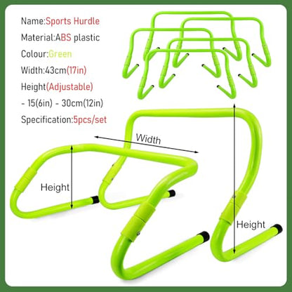 SRNSAEB Kids Adjustable Hurdle 20 15 10 8 6 5 Pcs, Rotatable Pediatric Hurdles with Portable Carry Strap, Park/Backyard/Home Agility Training Equipment Hurdle Set for Students/Preschoolers(6pcs) - size: 6pcs