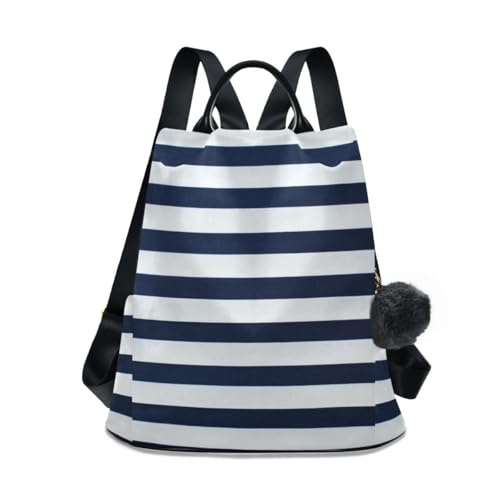 ALAZA Navy Blue White Striped Trips Hiking Camping Rucksack Pack for Women - color: multicolor 17
