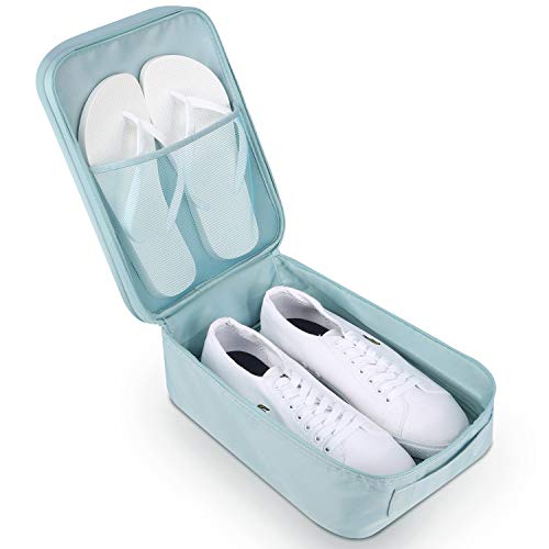 Mossio Shoe Bag Holds 3 Pair of Shoes for Travel and Daily Use Storage Pouch - color: Beige