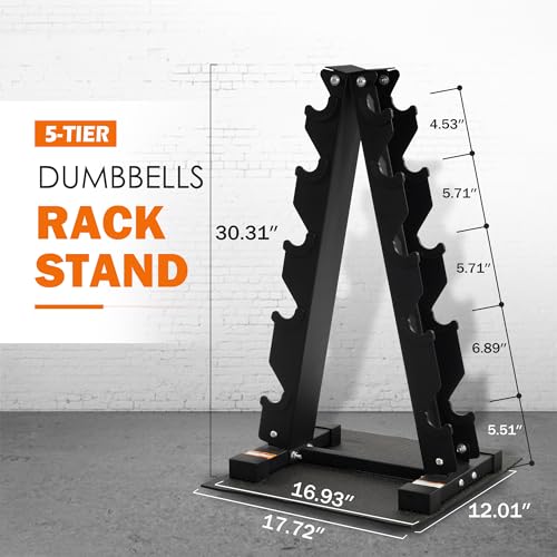 Fitvids A-Frame Dumbbell Weight Rack, Vertical Storage Rack for Dumbbells, Weight Stand Only for Home Gym Space Saver, 4-Tier or 5-Tier Option - style: A-Frame, 5-Tier